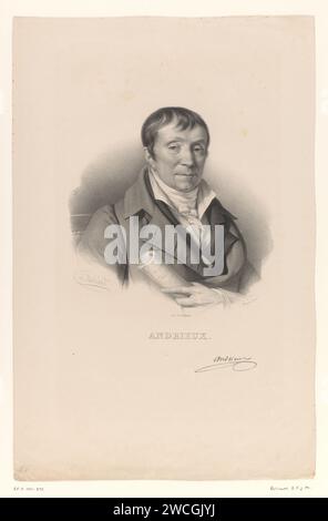 Portret van de Advocaat in Dichter Francois Guillaume Jean Stanislaus Andrieux, Zéphirin Félix Jean Marius Belliard, nach Francois André Vincent, 1835 - 1840 Druck Paris Papier historische Personen Stockfoto