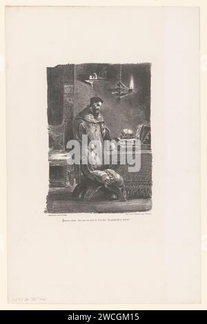 Faust in seiner Studie, Eugène Delacroix, 1828 Druck Paris Papier (Szenen aus) spezifische Werke der Literatur: Goethe, Faust Stockfoto