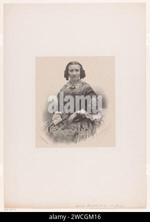 Porträt einer unbekannten Frau, evtl. Mrs. Mook, Johan Hendrik Hoffmeister, 1851 - ca. 1883 Druckerei: Netherlandsprinter: Das Haager Papier. Historische Personen - BB - Frau (+ halblanges Porträt) Stockfoto