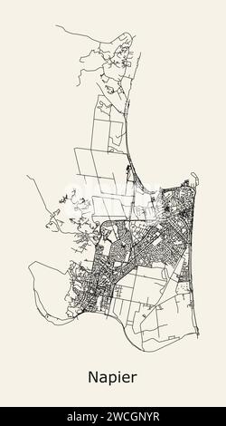 Stadtplan VON Napier, Neuseeland Stock Vektor