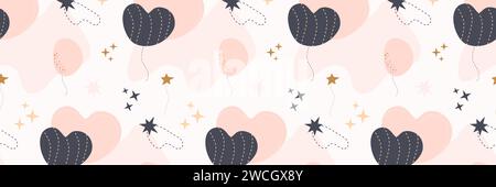 Böhmisches Babymuster. Nahtloses Babymuster im Boho-Stil. Stock Vektor