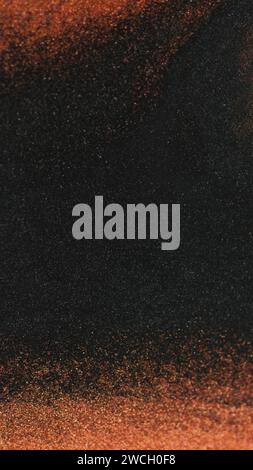 Farbe Kornstruktur Glitzer staubbrauner schwarzer Rahmen Stockfoto
