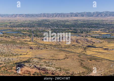 Fruita und das Colorado River Valley, vom Historic Trails View im Colorado National Monument aus gesehen Stockfoto