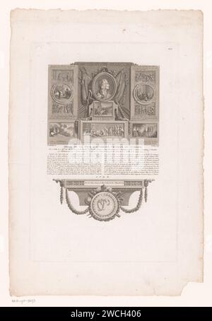 Allegorisch Portret van Henri de la Tour d'Auvergne, Nicolas Ponce, nach Clément Pierre Marillier, 1790 - 1816 Druckverlag: ParisFrance Papierätzung / Gravur historischer Personen. oberbefehlshaber, General, Marshal Stockfoto