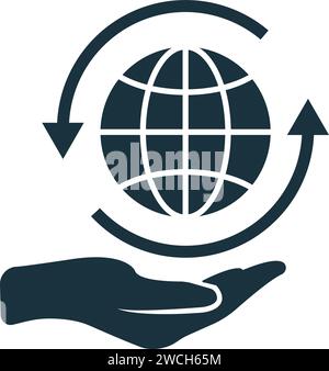 Nachhaltigkeitssymbol. Einfaches kreatives Element. Gefülltes monochromes Sustainability-Symbol für Vorlagen, Infografiken und Banner Stock Vektor