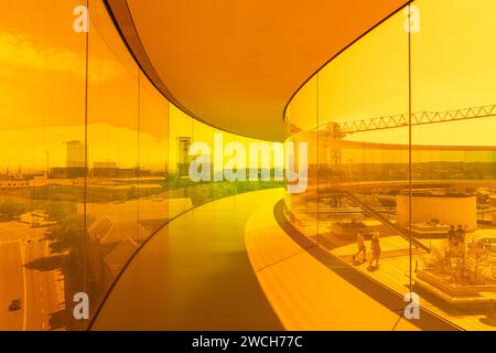 Rainbow Panorama Art Installation von Olafur Eliasson im Aros Art Museum in Aarhus, Dänemark Stockfoto