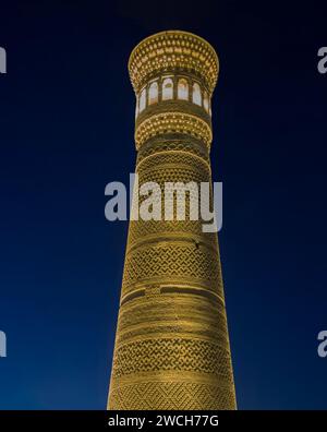 Kalan Minaret von Po-i-Kalan (POI Kalan) - islamischer religiöser Komplex in Bukhara. Usbekistan Stockfoto