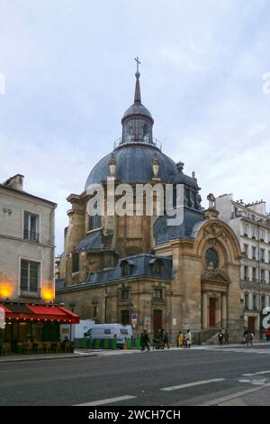 Paris, Frankreich - 5. März 2018: Der Tempel du Marais, manchmal auch als Tempel Sainte-Marie oder historisch als Kirche Sainte Marie de la bekannt Stockfoto