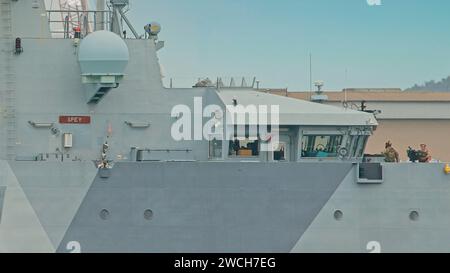 Royal Navy HMS Spey (P234), ein Patrouillenschiff der River-Klasse Stockfoto