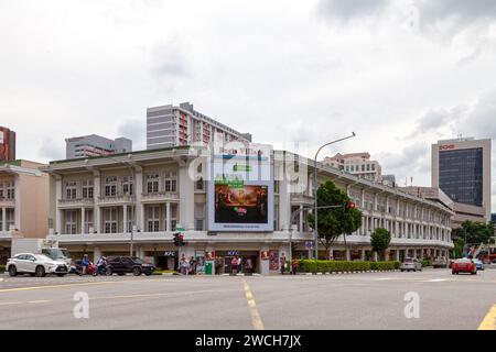 Bugis, Singapur - 03. September 2018: Bugis Village an der Kreuzung von Victoria Street und Rochor Road. Es ist ein zweistöckiger Naturschutz-Shop mit Häusern Co Stockfoto