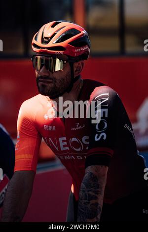 Adelaide, Australien. Januar 2024. Bild von Zac Williams/SWpix.com - 16/01/2024 - Radfahren - 2024 Tour Down Under - Stufe 1: Tanunda-Tanunda (144 km) - Filippo Ganna, Ineos Grenadiers Credit: SWpix/Alamy Live News Stockfoto