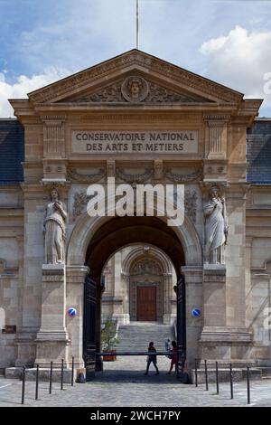 Paris, Frankreich - Juli 17 2017: Das Conservatoire national des Arts et métiers (CNAM; National Conservatory of Arts and Crafts) ist ein Doktortitel Stockfoto