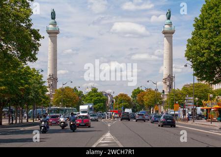 Paris, Frankreich - 17. Juli 2017: Barrière du Trône auf der Avenue du Trône, wenige Meter vor dem Place de la Nation. Stockfoto