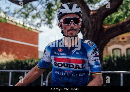 Adelaide, Australien. Januar 2024. Bild von Zac Williams/SWpix.com - 16/01/2024 - Radfahren - 2024 Tour Down Under - Stufe 1: Tanunda-Tanunda (144 km) - Julian Alaphilippe, Soudal Quickstep. Quelle: SWpix/Alamy Live News Stockfoto