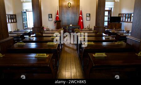 ERZURUM, TÜRKEI - 23. Juli 2023: Nach dem Zusammenbruch des Osmanischen Reiches begann Mustafa Kemal Atatürk mit der Gründung der Republik Türkei. Erzurum Stockfoto