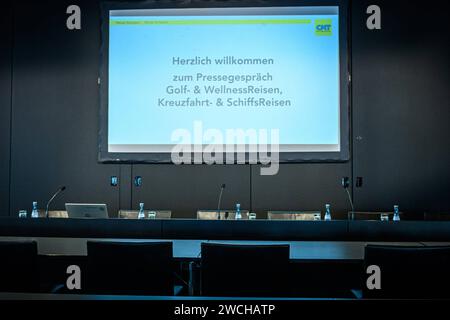 Stuttgart CMT 2024, Pressekonferenz zur Tochtermesse Golf-&Wellnessreisen sowie Kreuzfahrt- & Schiffsreisen, 16.01.2024 Uebersichtsfoto vor der PK, CMT 2024, Pressekonferenz zur Tochtermesse Golf-&Wellnessreisen sowie Kreuzfahrt- & Schiffsreisen, 16.01.2024, Eibner-Pressefoto/Sascha Walther *** Stuttgart CMT 2024, Pressekonferenz zur Tochtermesse Golf Wellnessreisen und Kreuzfahrt Schiffsreisen, 16 01 2024 Übersichtsfoto vor der Pressekonferenz, CMT 2024, Pressekonferenz zur Tochtermesse Golf Wellnessreisen und Kreuzfahrt Schiffsreisen, 16 01 2024, Eibner Pres Stockfoto