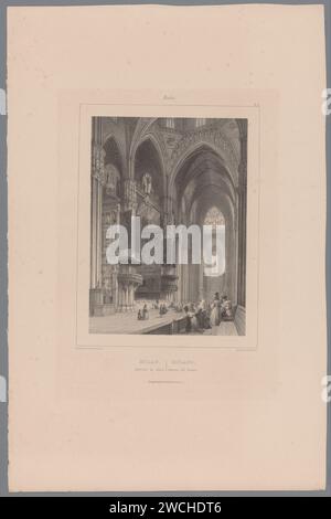 Innenraum des Mailänder Doms, Isodore -Laurent Deroy, 1838 - 1841 Print der Druck ist Teil eines Covers mit sechs Drucken. Paris Papier innen der Kirche Dom Stockfoto