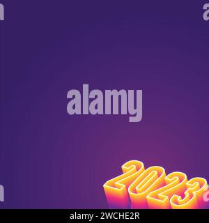 3D-Illustration für das neue Jahr 2023 Stockfoto
