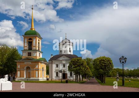 Kirche des barmherzigen Erlösers in Kuskovo, Moskau. Stockfoto