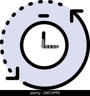 Design des Zeitsymbols. Aufgabenzeitsymbol in modernem, flachem Farbdesign. Vektorabbildung. Vektorabbildung. Stock Vektor