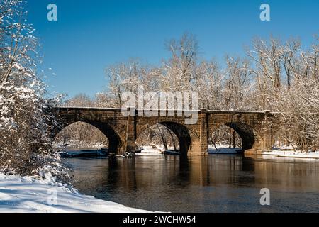 Farmington River Railroad Bridge Windsor, Connecticut, USA Stockfoto