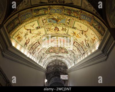 Treppe zur Sixtinischen Kapelle, Vatikanmuseum, Rom, Italien. Stockfoto