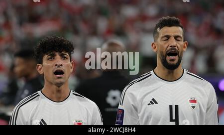 Katar 15. Januar 2024: Saad Natiq aus dem Irak während des AFC Asia Cup-Spiels 2023 zwischen Indonesien und Irak im Ahmad bin Ali Stadium in Al-Rayyyan, westlich von Doha, Katar, am 15. Januar 2024 Stockfoto