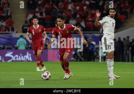 Katar 15. Januar 2024: Marselino Ferdinan aus Indonesien beim AFC Asia Cup 2023 im Ahmad bin Ali Stadium in Al-Rayyan, westlich von Doha, Katar, am 15. Januar 2024 Stockfoto