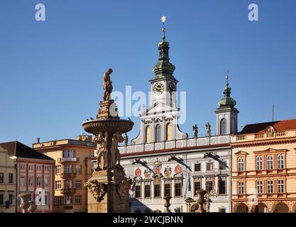 Ottokar II Square in Ceske Budejovice. Der Tschechischen Republik Stockfoto