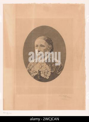 Porträt einer unbekannten Frau, vielleicht Mrs. Boulez, Auguste Danse, 1882 Druckpapier, das anonyme historische Person graviert, die allein dargestellt wurde Stockfoto