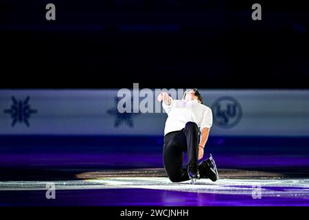 Gabriele FRANGIPANI (ITA), während der Ausstellungsgala bei der ISU Europameisterschaft 2024, in der Algiris Arena, am 14. Januar 2024 in Kaunas, Litauen. Quelle: Raniero Corbelletti/AFLO/Alamy Live News Stockfoto