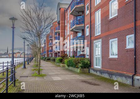 13.12.2023 Preston, Lancashire, Großbritannien. Wohnungen und Wohnungen am Preston Dock in Lancashire Stockfoto