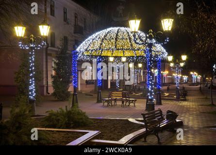 Urlaub Dekorationen von Sovetskaya Street Brest. Weißrussland Stockfoto