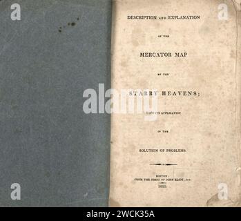Eine Mercator-Karte des Sternenhimmels, die das gesamte Äquinoktial umfasst und durch die Polkreise beendet wird Stockfoto