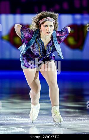 Josefin TALJEGARD (SWE), während der Ausstellungsgala bei der ISU Eiskunstlauf-Europameisterschaft 2024, in der Algiris Arena, am 14. Januar 2024 in Kaunas, Litauen. Quelle: Raniero Corbelletti/AFLO/Alamy Live News Stockfoto