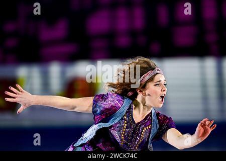 Josefin TALJEGARD (SWE), während der Ausstellungsgala bei der ISU Eiskunstlauf-Europameisterschaft 2024, in der Algiris Arena, am 14. Januar 2024 in Kaunas, Litauen. Quelle: Raniero Corbelletti/AFLO/Alamy Live News Stockfoto