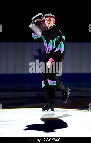 Lukas BRITSCHGI (SUI), während der Ausstellungsgala bei der ISU Europameisterschaft 2024, in der Algiris Arena, am 14. Januar 2024 in Kaunas, Litauen. Quelle: Raniero Corbelletti/AFLO/Alamy Live News Stockfoto