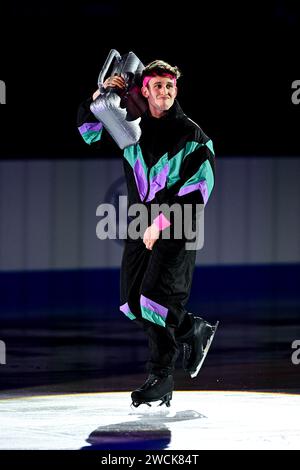 Lukas BRITSCHGI (SUI), während der Ausstellungsgala bei der ISU Europameisterschaft 2024, in der Algiris Arena, am 14. Januar 2024 in Kaunas, Litauen. Quelle: Raniero Corbelletti/AFLO/Alamy Live News Stockfoto