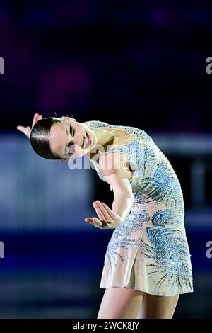 Nina PINZARRONE (BEL), während der Ausstellungsgala bei der ISU Europameisterschaft 2024, in der Algiris Arena, am 14. Januar 2024 in Kaunas, Litauen. Quelle: Raniero Corbelletti/AFLO/Alamy Live News Stockfoto