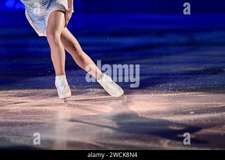 Nina PINZARRONE (BEL), während der Ausstellungsgala bei der ISU Europameisterschaft 2024, in der Algiris Arena, am 14. Januar 2024 in Kaunas, Litauen. Quelle: Raniero Corbelletti/AFLO/Alamy Live News Stockfoto