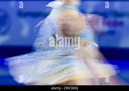 Nina PINZARRONE (BEL), während der Ausstellungsgala bei der ISU Europameisterschaft 2024, in der Algiris Arena, am 14. Januar 2024 in Kaunas, Litauen. Quelle: Raniero Corbelletti/AFLO/Alamy Live News Stockfoto