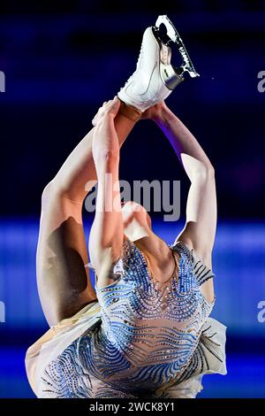 Nina PINZARRONE (BEL), während der Ausstellungsgala bei der ISU Europameisterschaft 2024, in der Algiris Arena, am 14. Januar 2024 in Kaunas, Litauen. Quelle: Raniero Corbelletti/AFLO/Alamy Live News Stockfoto