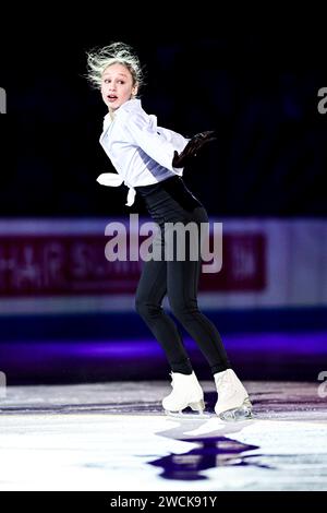 Sofja STEPCENKO (LAT), während der Ausstellungsgala bei der ISU Europameisterschaft 2024, in der Algiris Arena, am 14. Januar 2024 in Kaunas, Litauen. Quelle: Raniero Corbelletti/AFLO/Alamy Live News Stockfoto