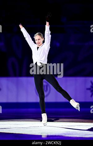 Sofja STEPCENKO (LAT), während der Ausstellungsgala bei der ISU Europameisterschaft 2024, in der Algiris Arena, am 14. Januar 2024 in Kaunas, Litauen. Quelle: Raniero Corbelletti/AFLO/Alamy Live News Stockfoto