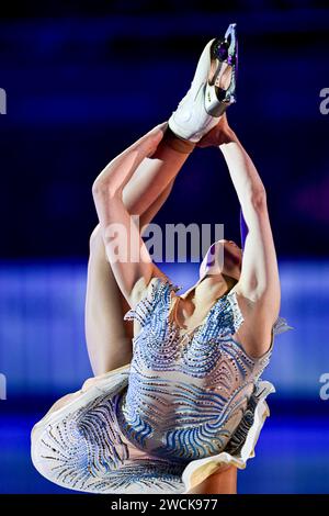 Nina PINZARRONE (BEL), während der Ausstellungsgala bei der ISU Europameisterschaft 2024, in der Algiris Arena, am 14. Januar 2024 in Kaunas, Litauen. Quelle: Raniero Corbelletti/AFLO/Alamy Live News Stockfoto