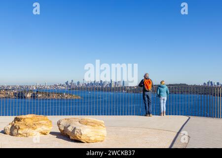 Neu eröffnet im Jahr 2023. Fairfax Walk and Lookouts in North Head, Manly, Sydney, NSW. Stockfoto