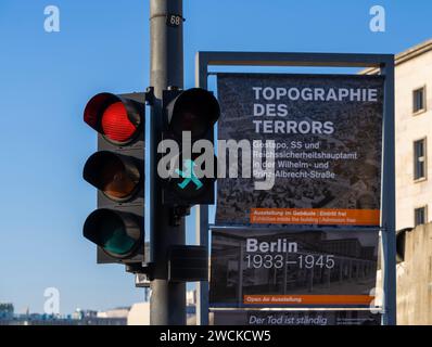 Historische Dauerausstellung Unter Freiem Himmel, Topographie Des Terrors, Niederkirchnerstraße, Berlin, Deutschland Stockfoto