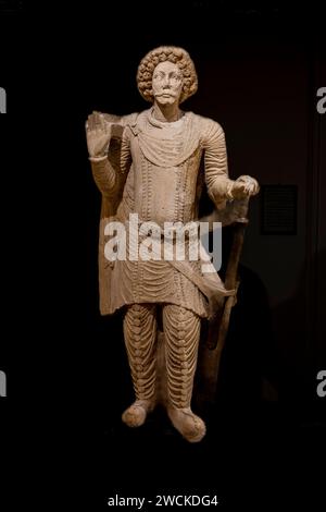 Parthische Statue des Armeekommandanten aus Hatra, Irak, jetzt im Irak Museum, Bagdad. Stockfoto