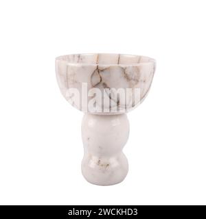 Dekorative Keramikvase im trendigen Design isoliert auf weißem Hintergrund Stockfoto