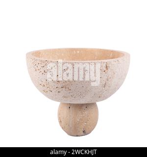 Trendiges Design dekorativer Keramik Blumentopf isoliert auf weißem Hintergrund Stockfoto